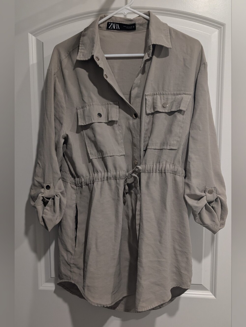 ZARA Women's Khaki Mini Dress/Tunic/Jacket Size M